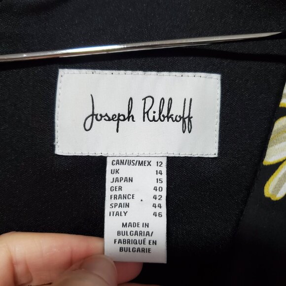 JOSEPH RIBKOFF Multi Floral & Polka Dot Dress Faux Wrap Knee Length Women's 12 - Picture 11 of 16